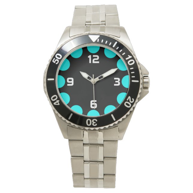Colour Crescent - Cyan on Black Watch (Front)