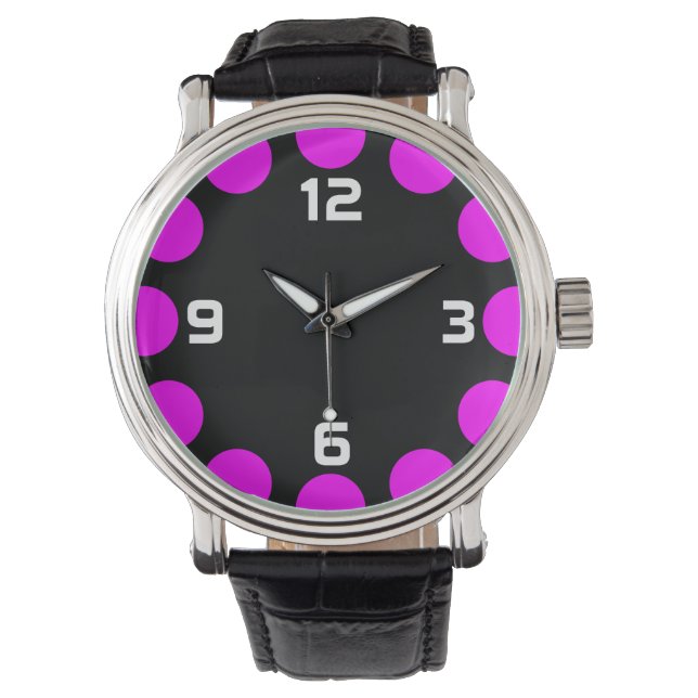 Colour Crescent - Magenta on Black Watch (Front)
