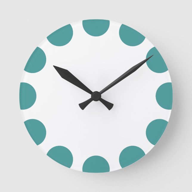 Colour Crescent - Ocean Green with White Round Clock (Front)