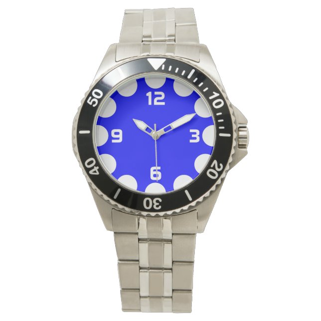 Colour Crescent - White on Blue Watch (Front)