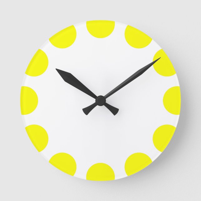 Colour Crescent - Yellow and White Round Clock (Front)