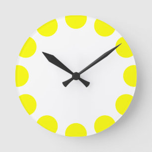 Colour Crescent - Yellow and White Round Clock
