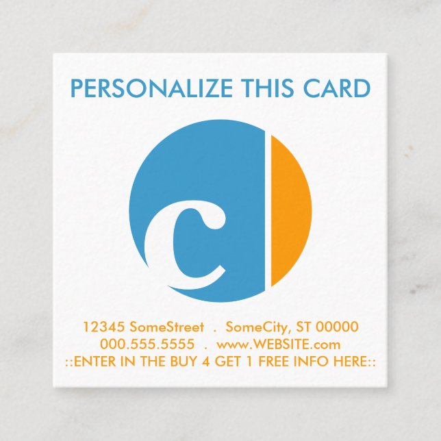 colour crush loyalty punch card (Front)