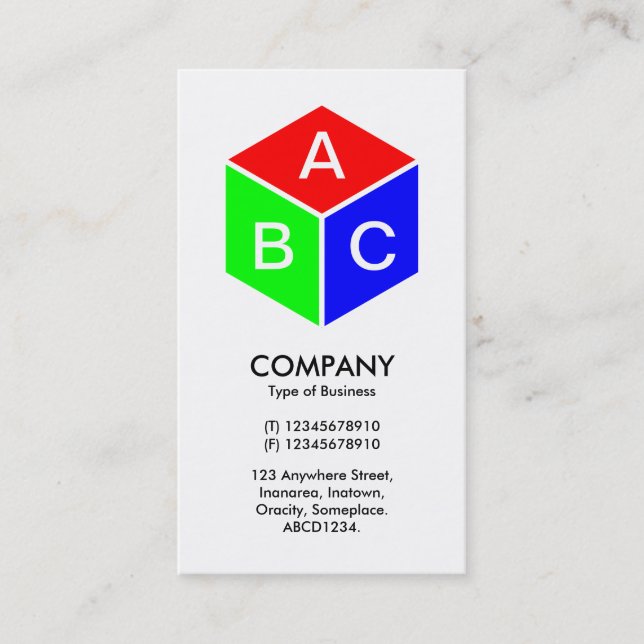 Colour Cube - Initials Business Card (Front)