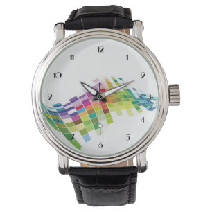Colour Cube Pixels White Wrist Watch