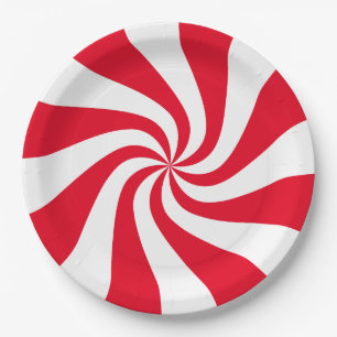 Colour Customisable Candy Cane Paper Plate