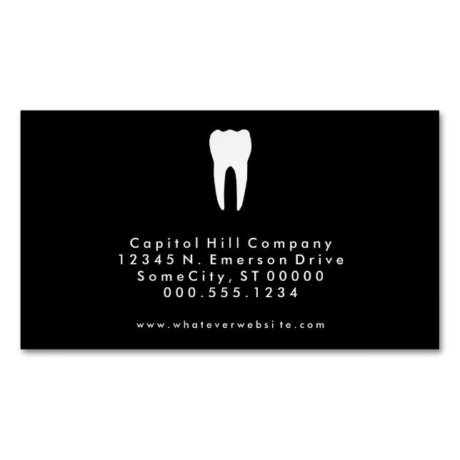 Colour Customisable Simple Dentistry Magnetic Business Card (Front)