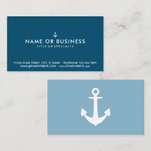 Colour Customisable Simple Ship Anchor Business Ca Card