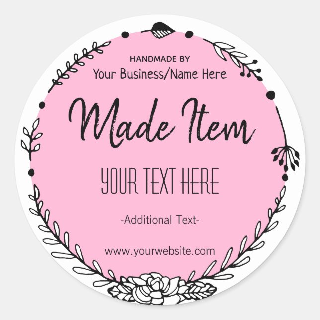 Colour Customisable Soy Wax Melt Scented Candle Classic Round Sticker (Front)