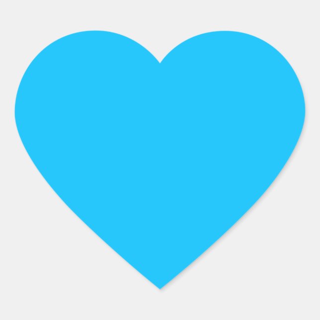 colour deep sky blue heart sticker (Front)