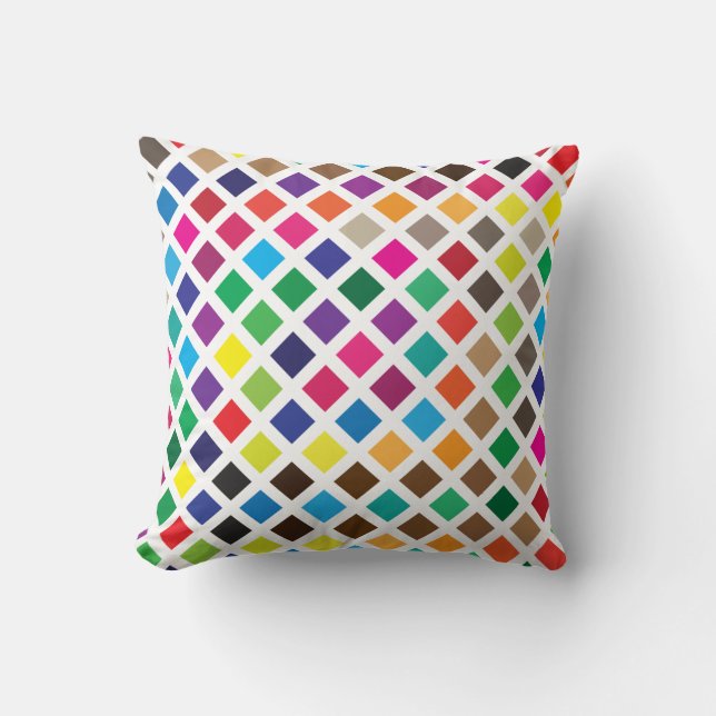 colour diamond tile shapes cushion (Front)