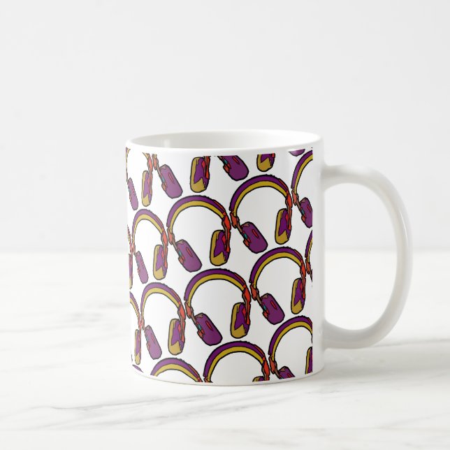 colour dj headphone coffee mug (Right)
