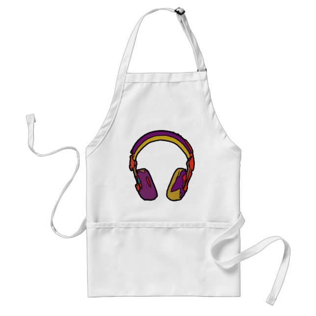 colour dj headphone standard apron (Front)