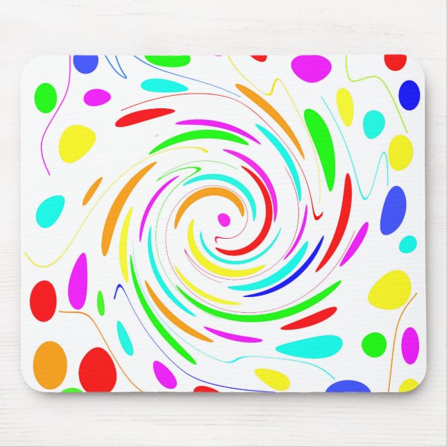 Colour Dot Swirl Mousepad (Front)