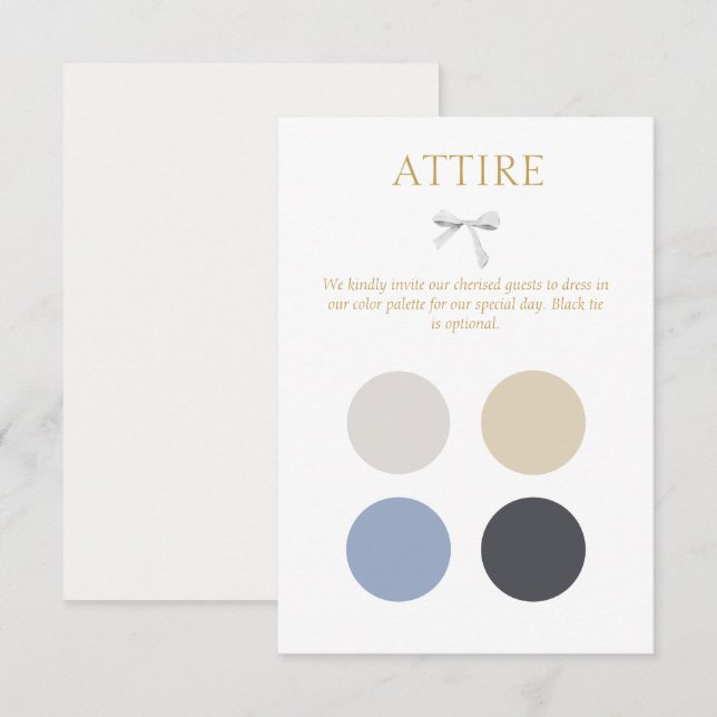 Colour Dot Wedding Attire Dress Code Enclosure Car Card (Front/Back)