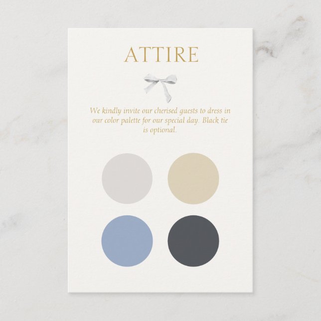 Colour Dot Wedding Attire Dress Code Enclosure Car Card (Front)