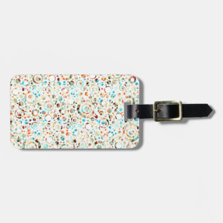 Colour Dots & Circle Pattern + your text & backgr. Luggage Tag
