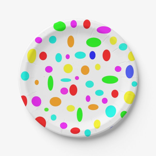 Colour Dots Paper Plate (Front)