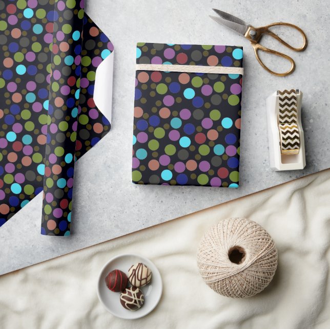 Colour dots printed all over wrapping paper (Crafts)