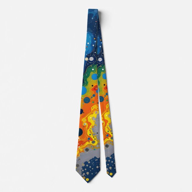 Colour Drops Men's Necktie (Front)