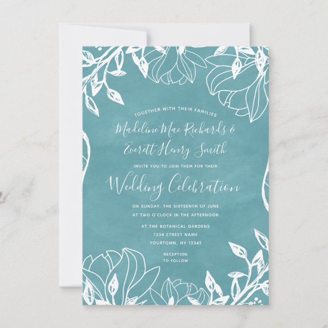 Colour Editable Background Wedding Invitation (Front)