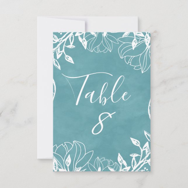 Colour Editable Floral Watercolor Table Numbers (Front)
