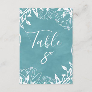 Colour Editable Floral Watercolor Table Numbers