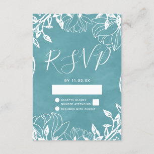 Colour Editable Floral Watercolor Wedding RSVP Card