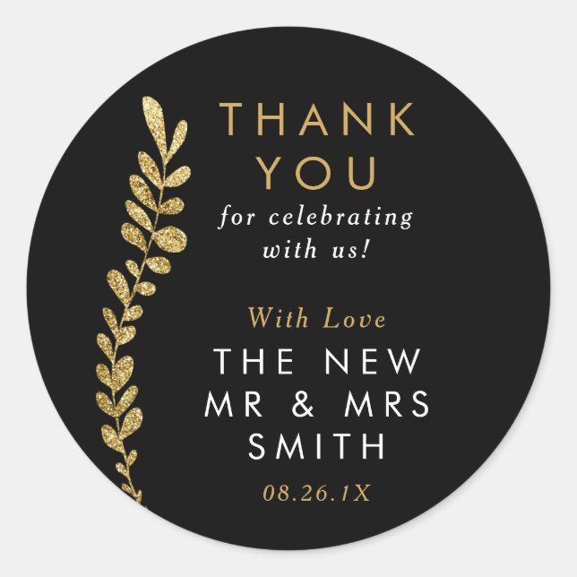 Colour Editable Gold Leaf Sticker, Favour Sticker (Front)