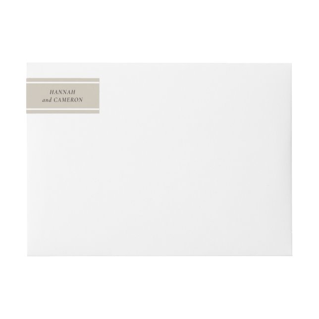 Colour Editable Greige Minimalist Wrap Around Label (Front)