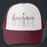 Colour editable honeymoon vibes bride hat<br><div class="desc">Cute Personalised honeymoon vibes bride hat for new bride.
To customise the colour of "honeymoon vibes" script: Under "Personalise this template",  select "Click to customise further",  then change the background colour as you wish.</div>