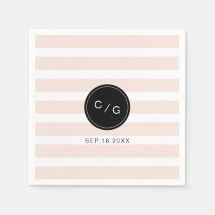 Colour editable minimalist modern wedding monogram napkin