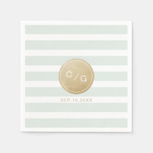 Colour editable minimalist modern wedding monogram napkin