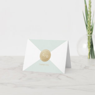 Colour editable minimalist modern wedding thank yo you card