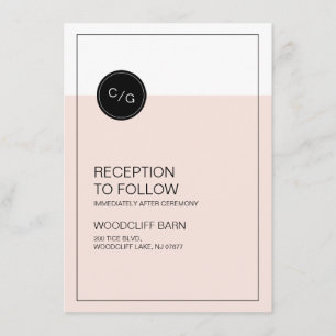 Colour editable modern wedding reception card