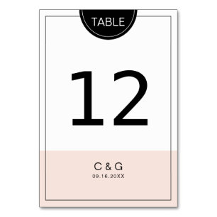 Colour editable pink modern minimalist table numbe table number
