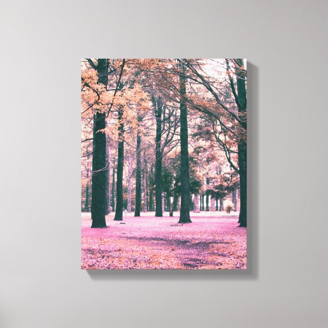 Colour effected trees in Yoyogi Park in Tokyo. Canvas Print (Front)