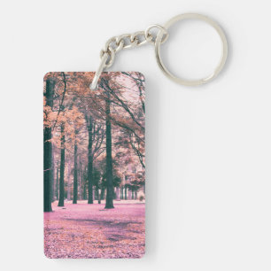 Colour effected trees in Yoyogi Park in Tokyo. Key Ring