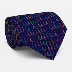 Colour Eiffel Tower pattern Tie