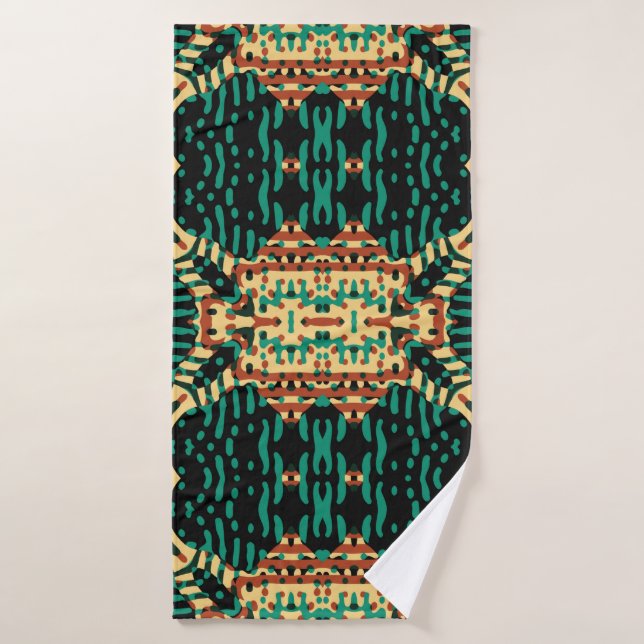 Colour Engraving pattern. Vintage illustrationabst Bath Towel (Bath Towel)