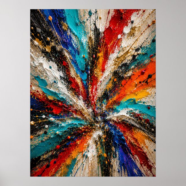 Colour Explosion Abstract Poster (Front)