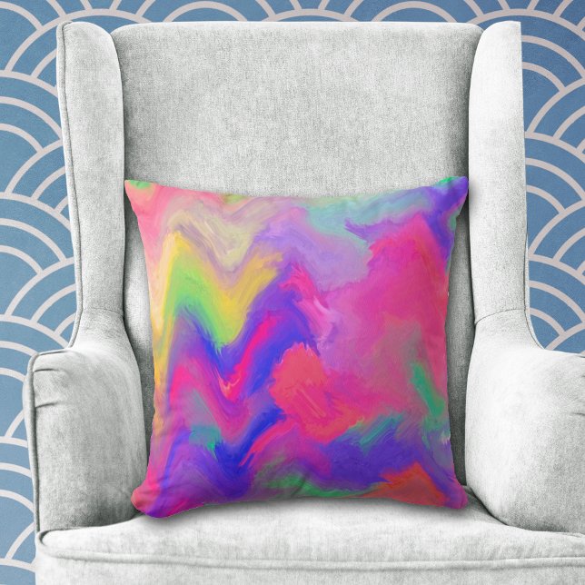 Colour Explosion Modern Abstract Cushion (Creator Uploaded)