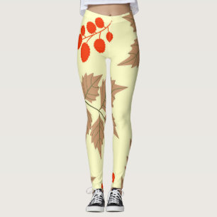 Colour fall leaves pattern leggings
