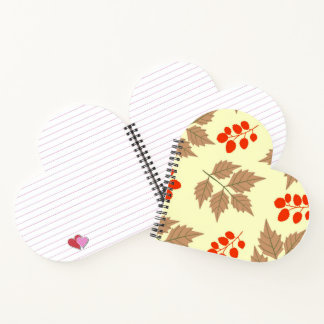 Colour fall leaves pattern notebook