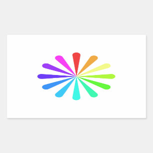 Colour Fan Wheel Rectangular Sticker