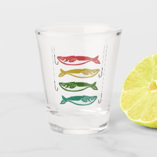 Colour Fish with Fish Hooks Shot Glass