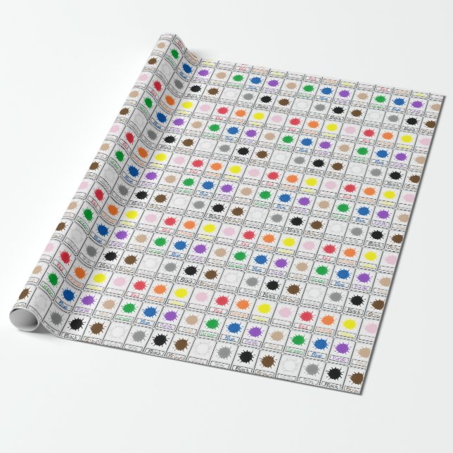 Colour Flash Cards - School Series Wrapping Paper (Unrolled)