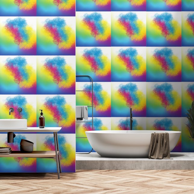 colour flash wallpaper (Bathroom)