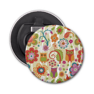 Colour Floral and Owl Bottle Opener