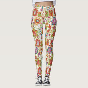 Colour Floral and Owl Leggings